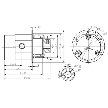 Testa della pompa per ingranaggi materiali PPS